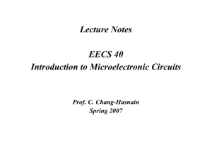 Lecture Notes EECS 40 Introduction to Microelectronic Circuits