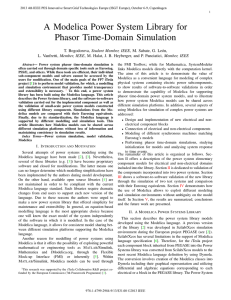 A Modelica Power System Library for Phasor Time-Domain