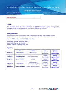 Instructions to Suppliers concerning the placing on the market and