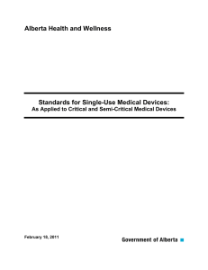 Standards for Single-Use Medical Devices: As