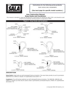 User Instruction Manual Snap Hooks and Carabiners