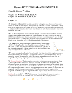 Physics 107 TUTORIAL ASSIGNMENT #8