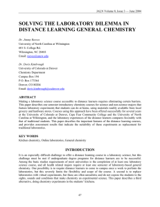 Distance Learning General Chemistry