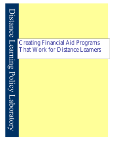 Creating Financial Aid Programs That Work for Distance