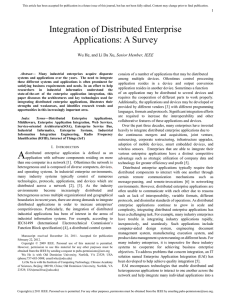 Integration of Distributed Enterprise Applications: A Survey