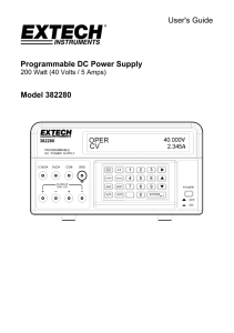 User`s Guide Programmable DC Power Supply Model 382280