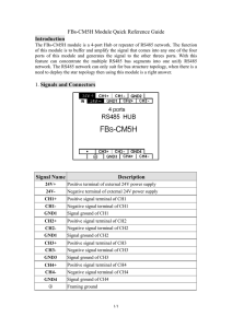 FBs-CM5H Module Quick Reference Guide Introduction 1. Signals