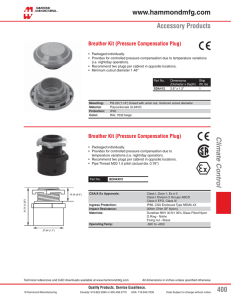 Breather Kit (Pressure Compensation Plug)