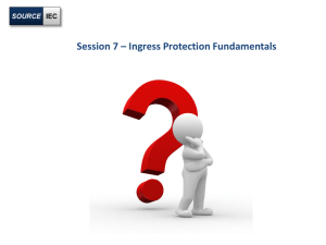 Session 7 – Ingress Protection Fundamentals