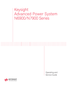 Agilent N6900/N7900 Series Operating and Service Guide