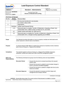 LMS0061A LEAD EXPOSURE CONTROL