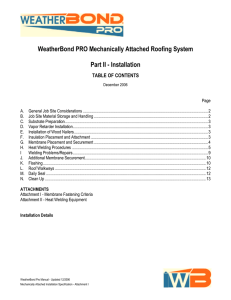 WeatherBond PRO Mechanically Attached Roofing System Part II