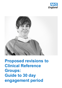 Proposed revisions to Clinical Reference Groups