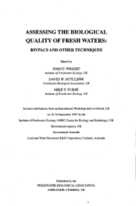 assessing the biological quality of fresh waters