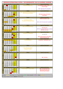Preschool Section Academic Calendar 2015-2016