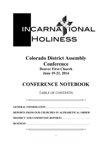 church statistics - Colorado District Church of the Nazarene