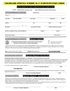 Colorado Springs School District 11 Athletic Participation Form