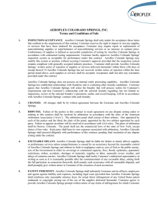 AEROFLEX COLORADO SPRINGS, INC. Terms and Conditions of
