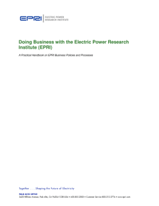 Doing Business with the Electric Power Research Institute (EPRI)