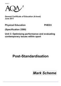 A-level Physical Education Mark Scheme Unit 03