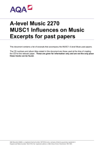 A-level Music List of excerpts Unit 01