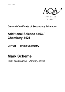 GCSE Science B (Chemistry) Unit 2 (Higher) Chemistry Mark