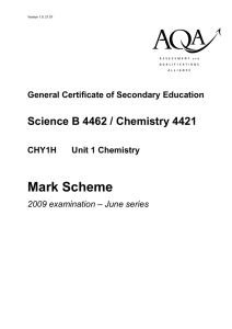 Chemistry (Higher) : Mark scheme