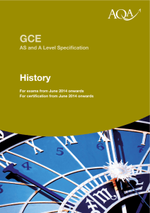 A-level History Specification Specification