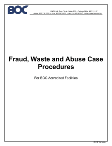 (FWA) Case Procedures - Board Of Certification/Accreditation