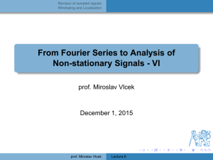 From Fourier Series to Analysis of Non-stationary Signals