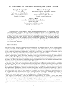 An Architecture for Real-Time Reasoning and System Control 1