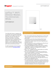 sofTap™ WiFi Dimmer Master, Tru-Universal, White