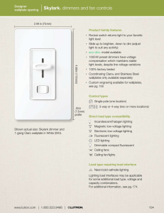 Skylark® dimmers and fan controls