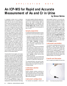 An ICP-MS for Rapid and Accurate Measurement of As and Cr in Urine