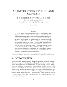 AB INITIO STUDY OF IRON AND Cr/Fe(001)