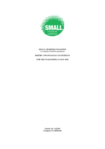 SMALL CHARITIES COALITION (A company limited by guarantee