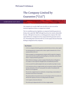 The Company Limited by Guarantee (“CLG”)