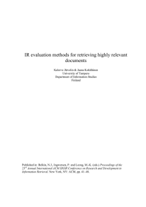 IR evaluation methods for retrieving highly relevant documents