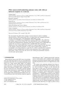 PbSe nanocrystal/conducting polymer solar cells with an infrared