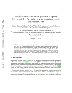 Mid-infrared supercontinuum generation in tapered chalcogenide