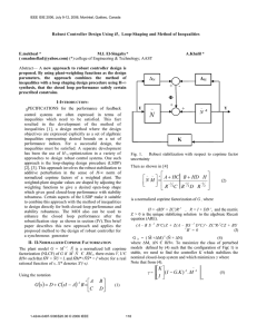 Robust Controller Design Using H∞ Loop