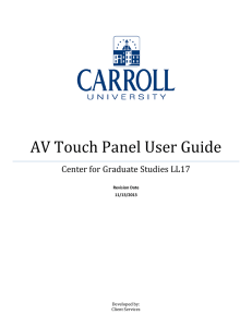AV Touch Panel User Guide