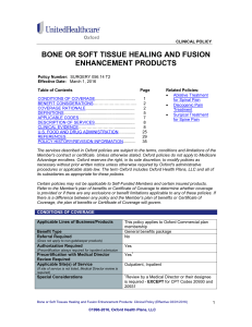 Bone or Soft Tissue Healing and Fusion Enhancement Products