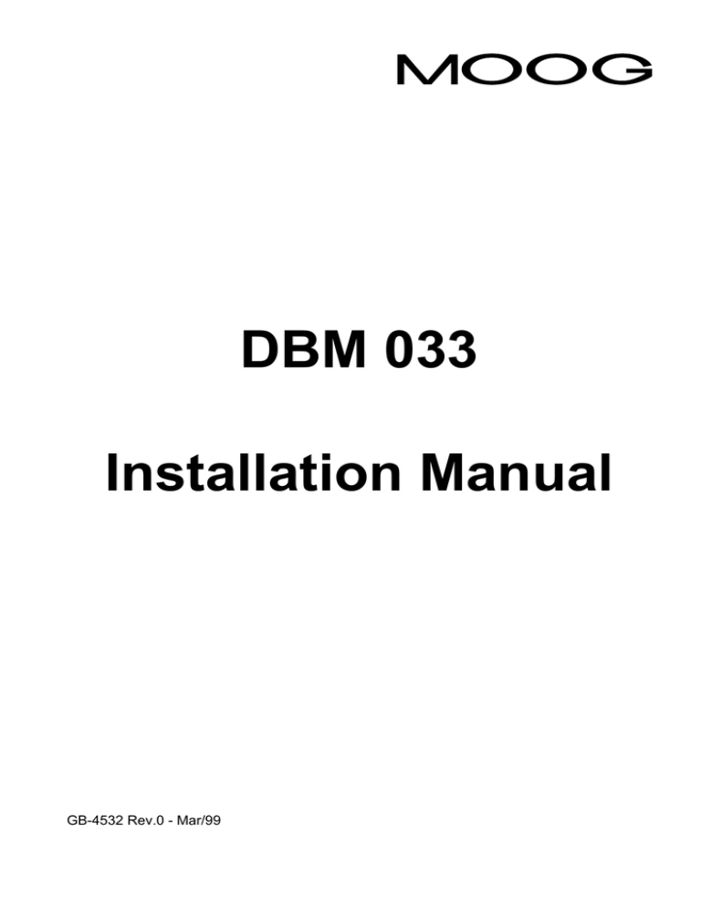 DBM 033 Installation Manual
