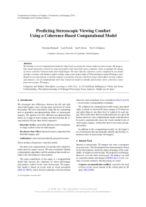 Predicting Stereoscopic Viewing Comfort Using a Coherence