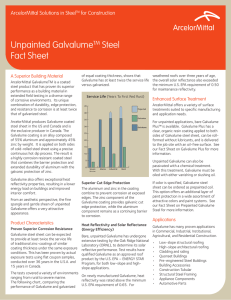 Unpainted GalvalumeTM Steel Fact Sheet