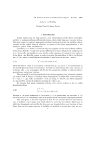 XX Summer School on Mathematical Physics – Ravello – 1995