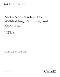 NR4 – Non-Resident Tax Withholding, Remitting