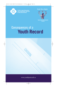 Consequences of a Youth Record - Public Legal Education and