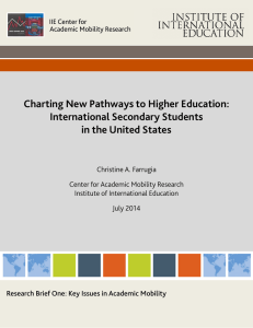 International Secondary Students in the United States